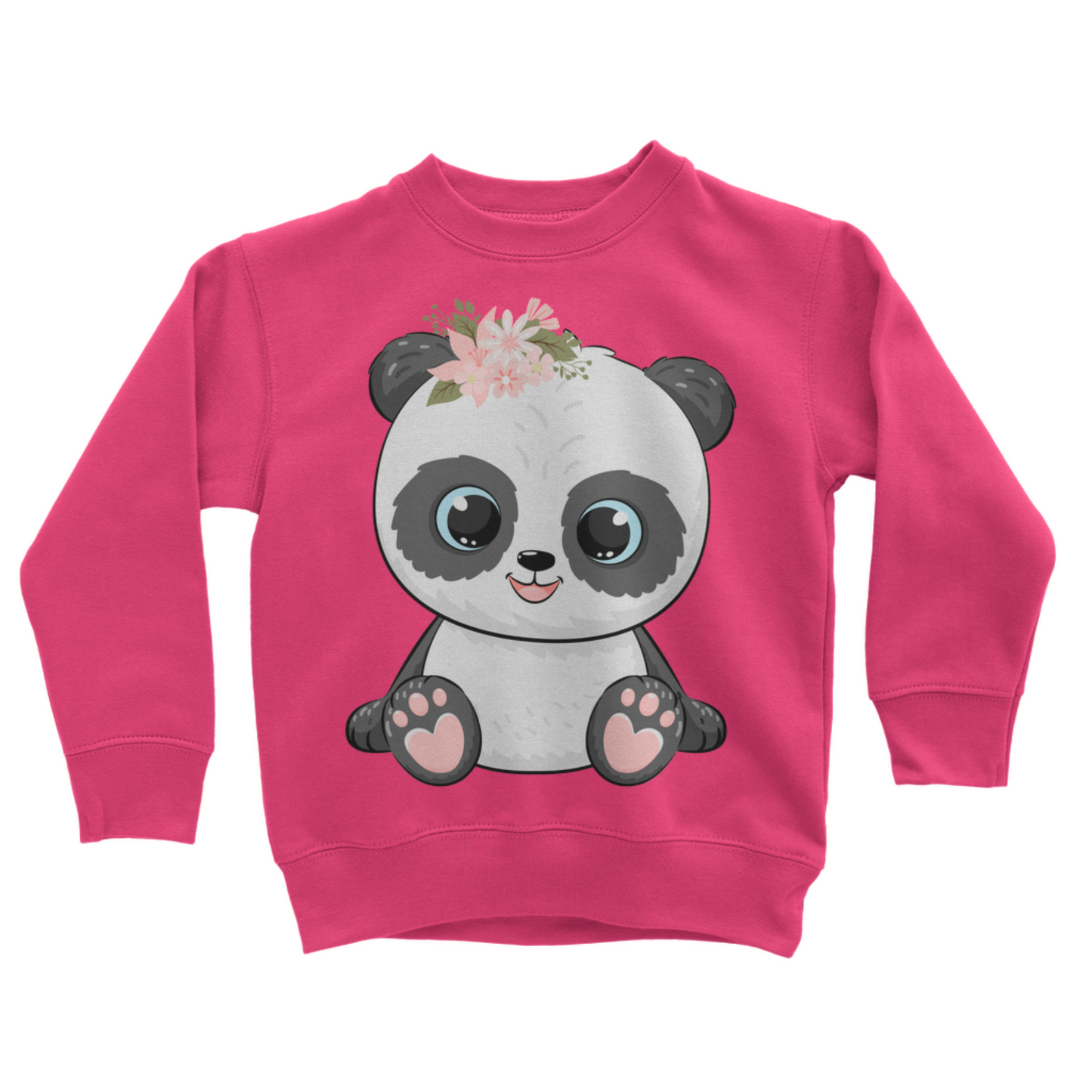 Girls Floral Panda Sweatshirt – Ages 3–13