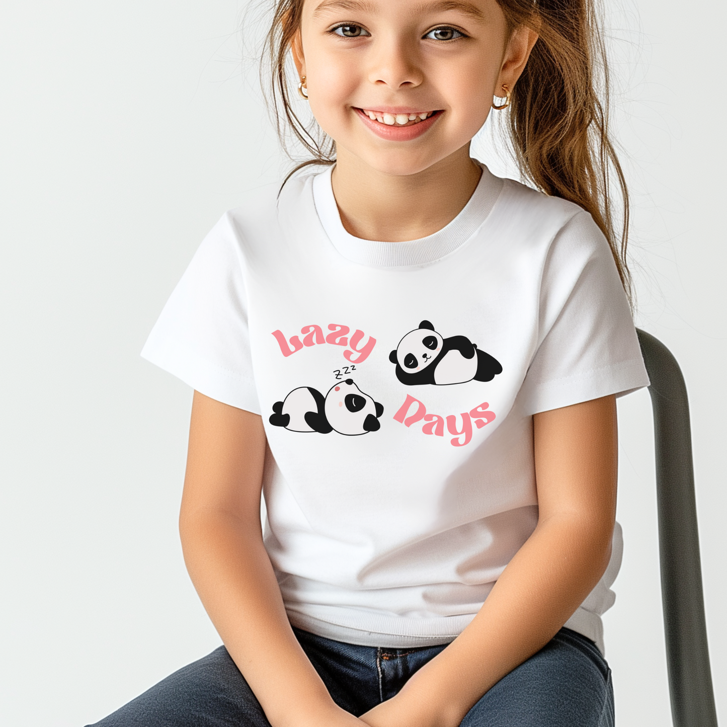 Girls Lazy Days Panda T-Shirt | 3 - 13 years