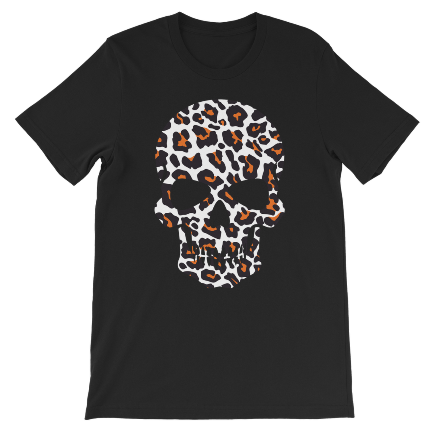 Leopard Print Skull - Girls Halloween T-shirt (3 -13 years)