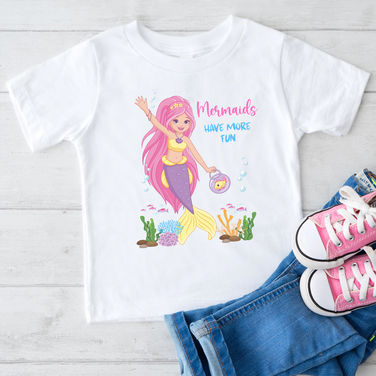 Mermaids Have More Fun- Girls Cotton T-shirt | 3 - 13 years