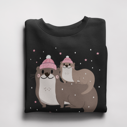 Mum and Baby Winter Otters - Girls Sweatshirt