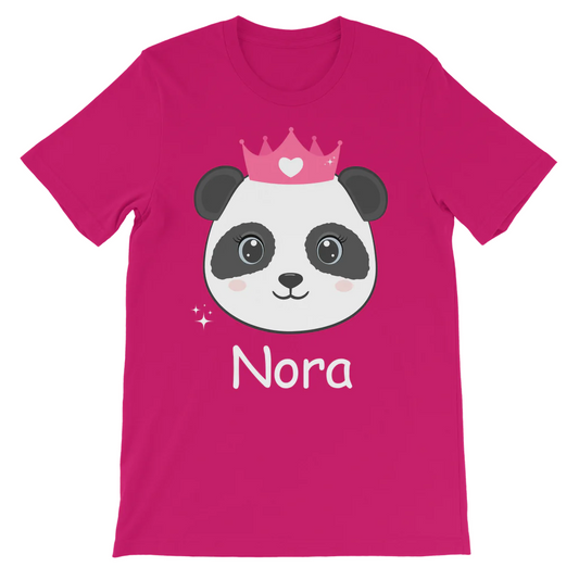 Girls Personalised Cute Princess Panda T-shirt