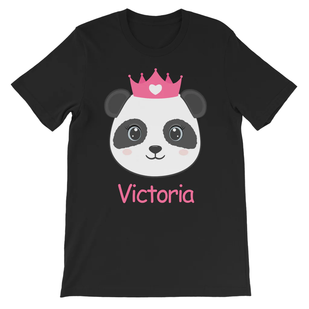 Girls Personalised Cute Princess Panda T-shirt | 3 - 13 years