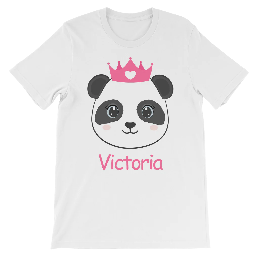 Girls Personalised Cute Princess Panda T-shirt | 3 - 13 years