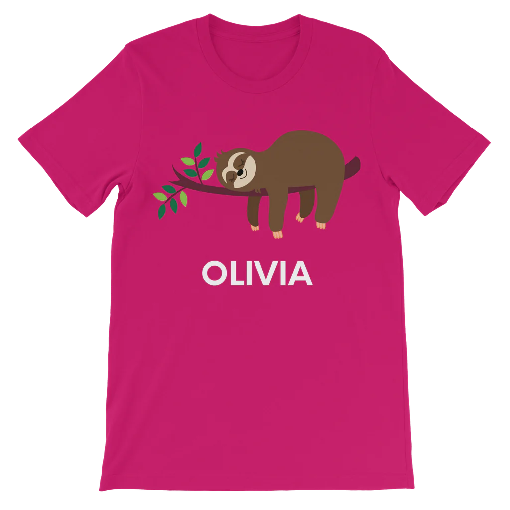 Girls Sleeping Sloth T-shirt | 3 - 13 years