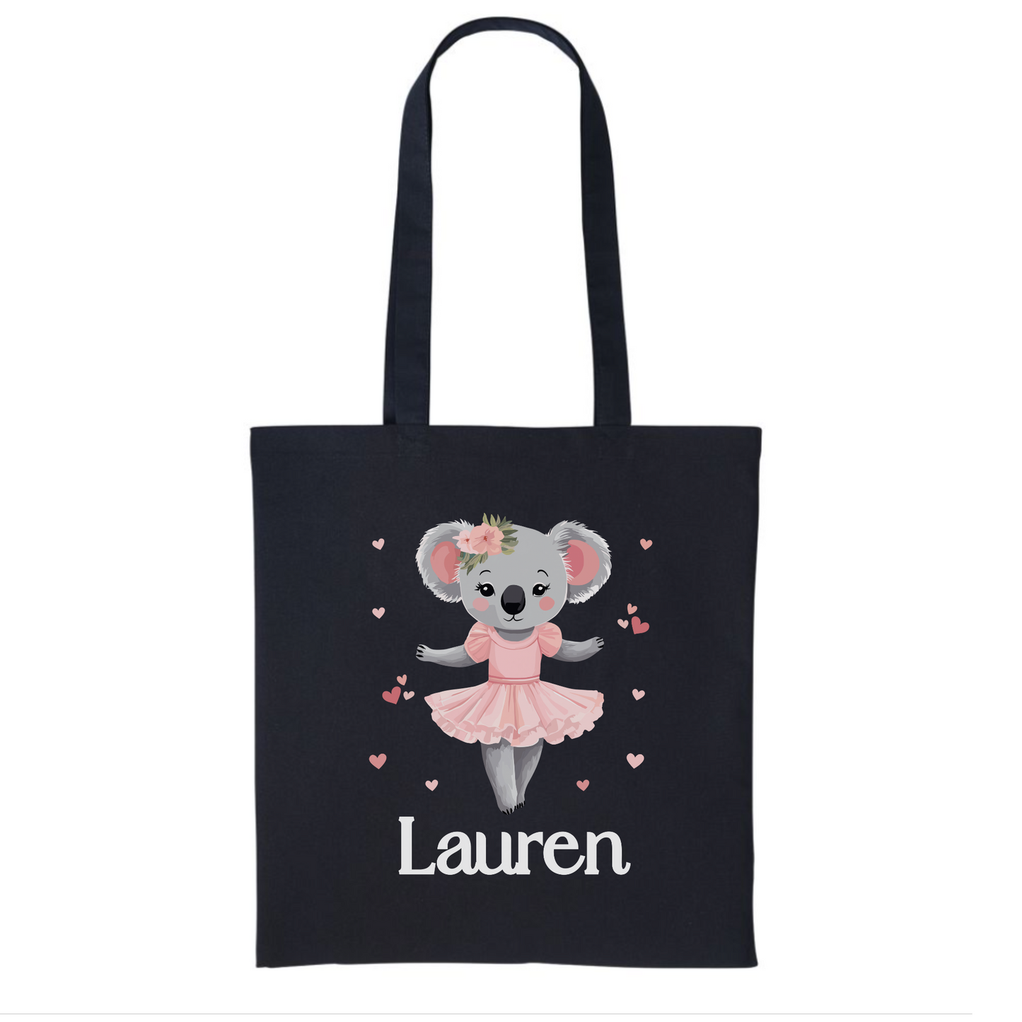 Girls Personalised Ballerina Koala Tote Bag