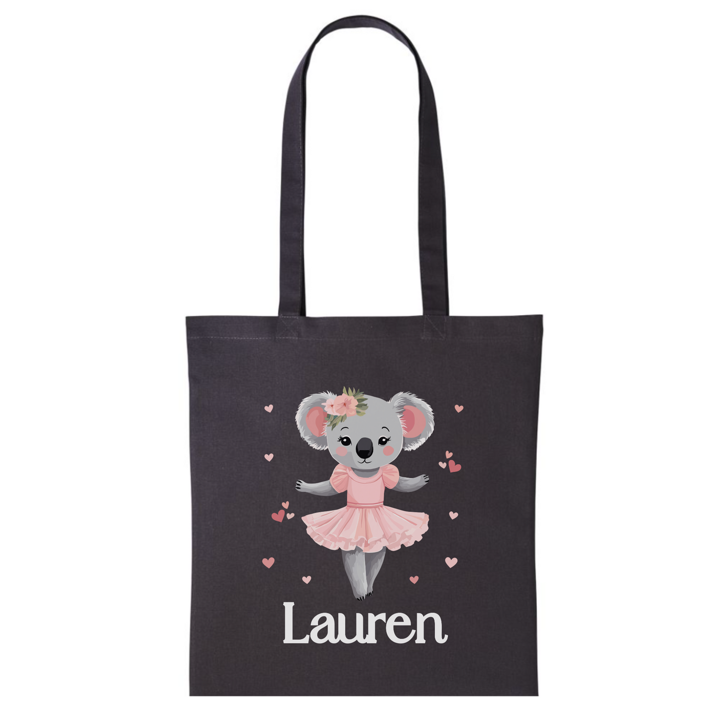 Girls Personalised Ballerina Koala Tote Bag