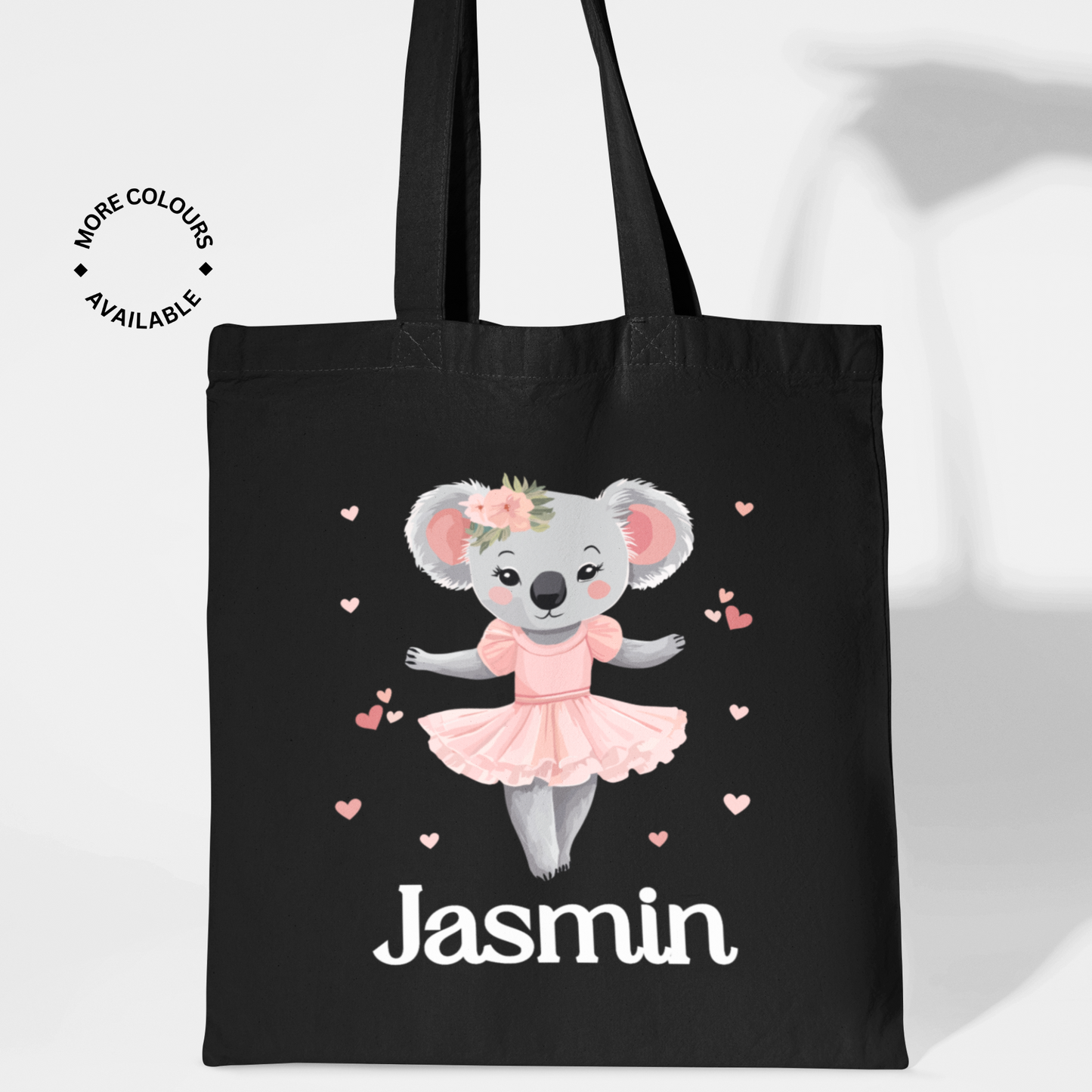 Girls Personalised Ballerina Koala Tote Bag