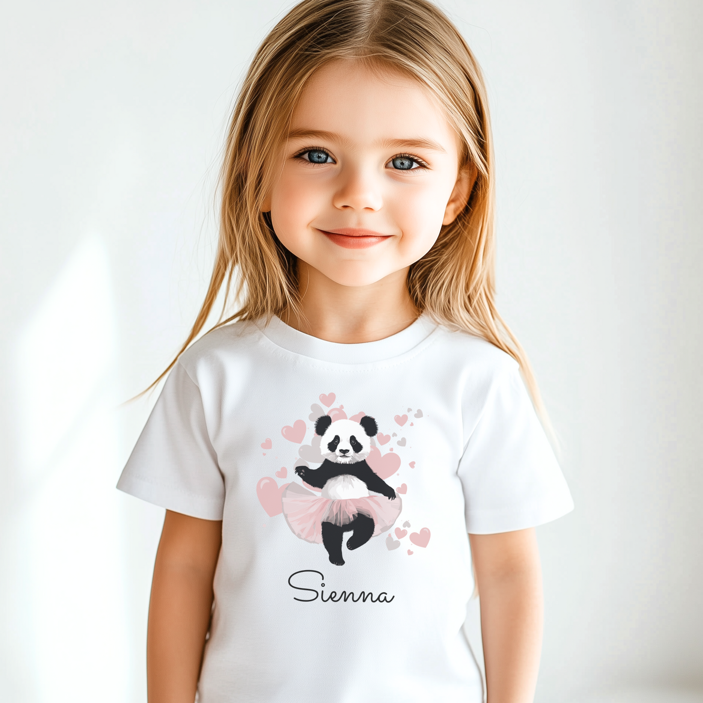 Girls Personalised Ballerina Panda T-shirt | 3 - 11 years