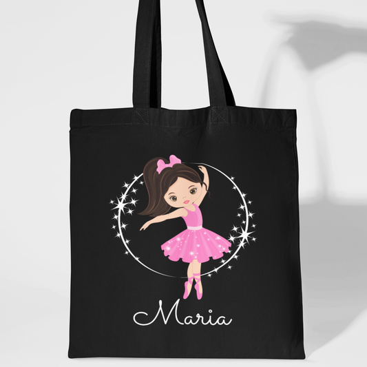 Girls Personalised Ballerina Tote Bag