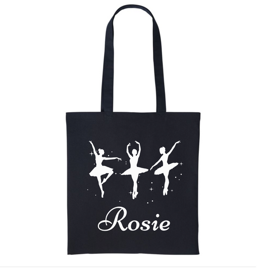 Girls Personalised Ballet Ballerina Tote Bag | Dancer's Bag