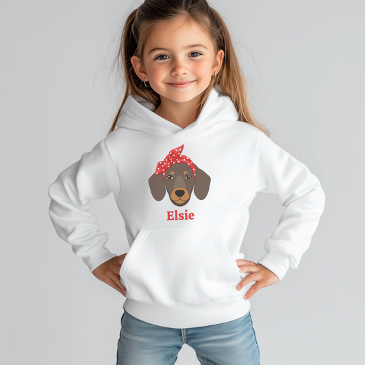 Girls Personalised Dachshund Hoodie