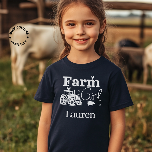 Girls Personalised "Farm Girl" T-shirt | 3 - 13 years