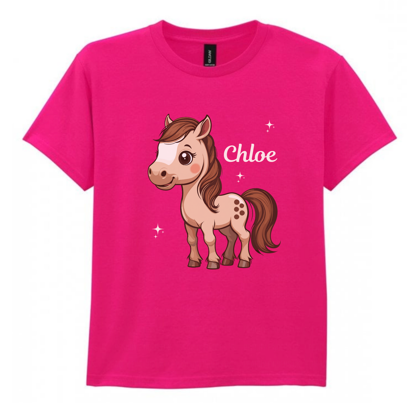 Girls Personalised Horse T-shirt | 3 - 13 years