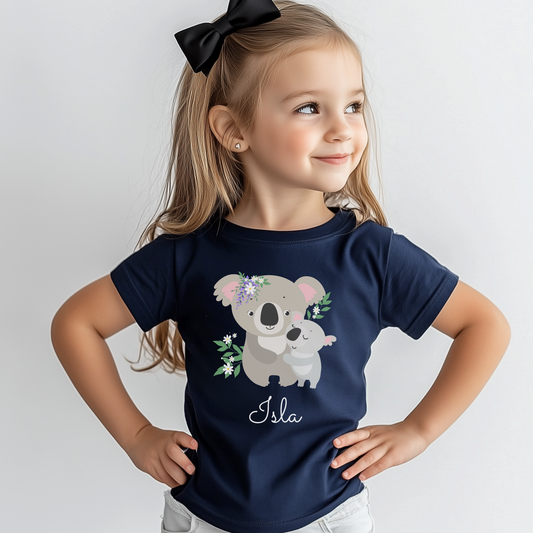 Kids Personalised Mum & Baby Koala T-shirt