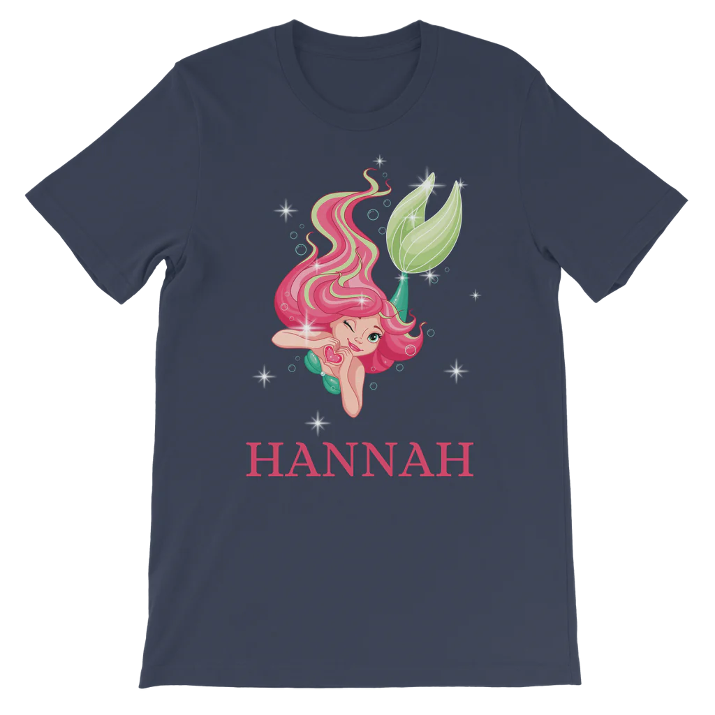 Girls Personalised Mermaid T-shirt | 3 - 13 years