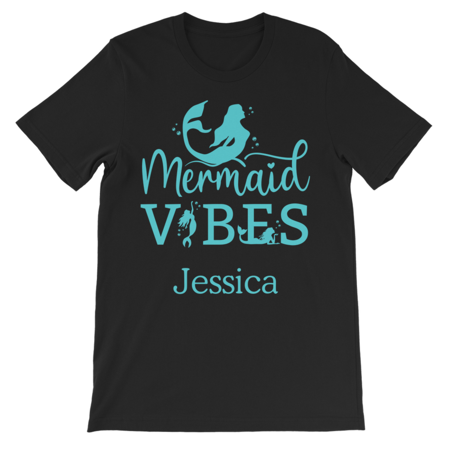 Girls Personalised Mermaid Vibes T-shirt | 3 - 13 years