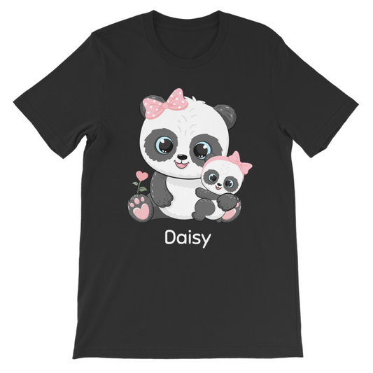 Girls Personalised Mumma & Baby Panda T-shirt | 3 - 13 years