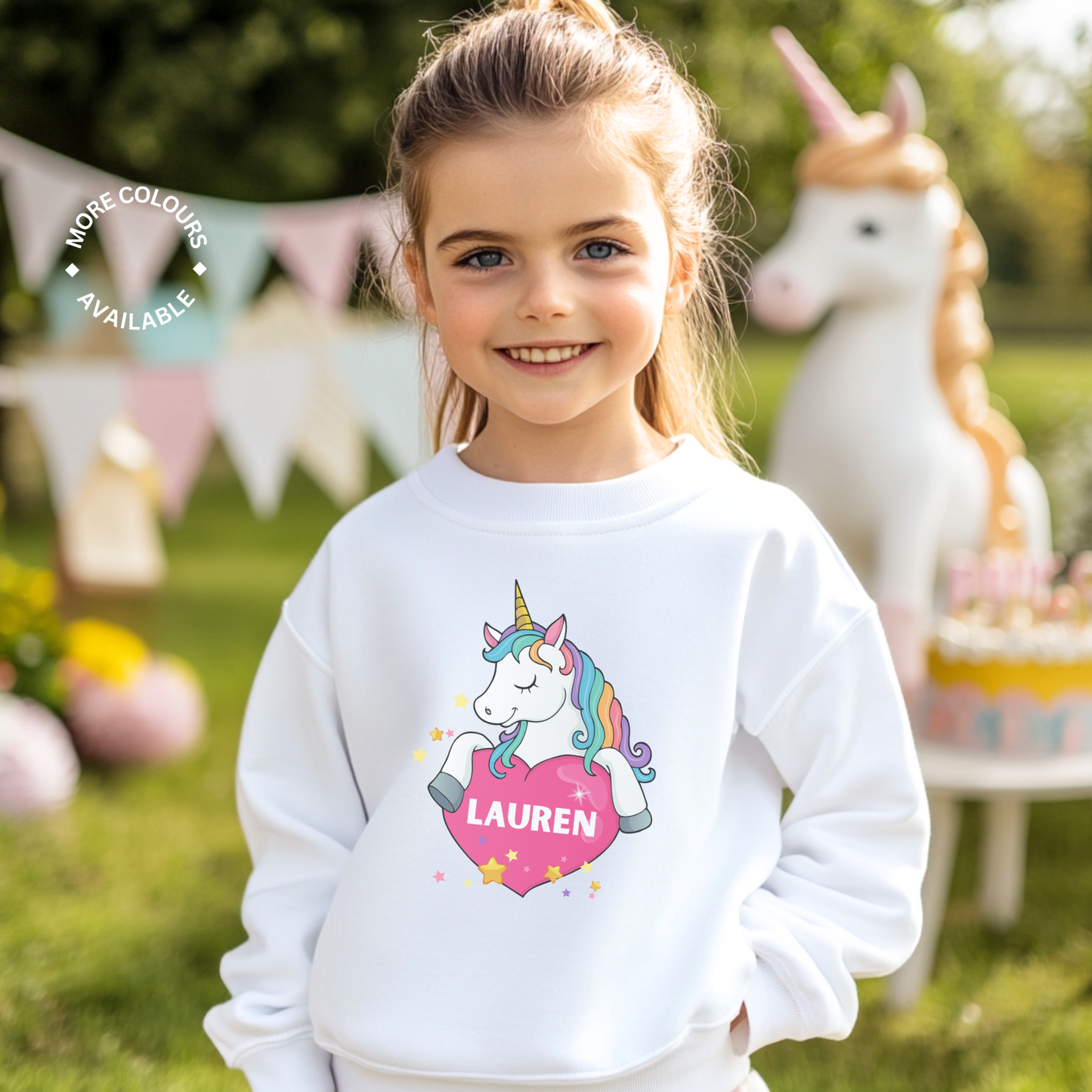 Girls Personalised Unicorn Sweatshirt Jumper | 3 - 13 yrs