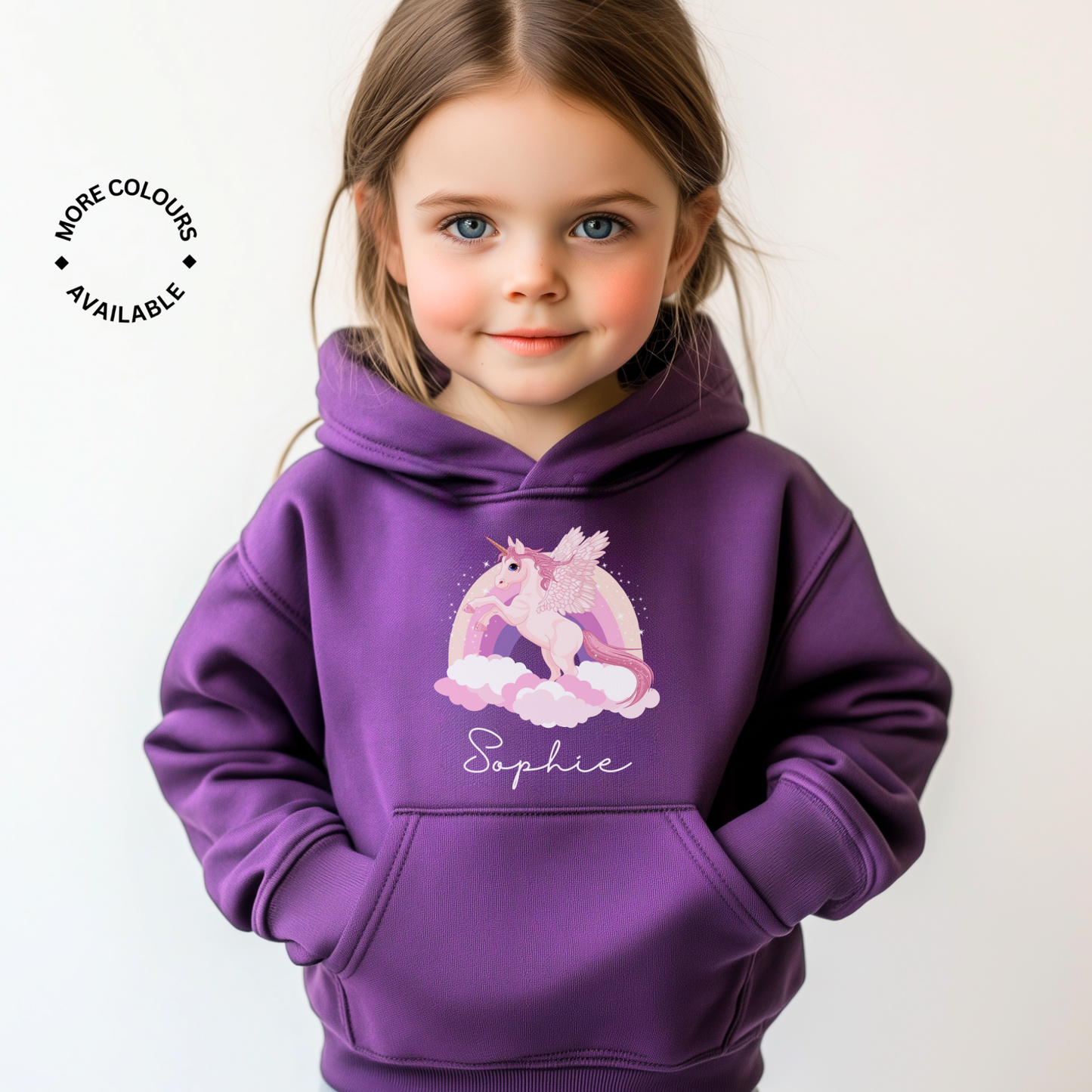 Girls Personalised Unicorn Hoodie | 3 - 13 years