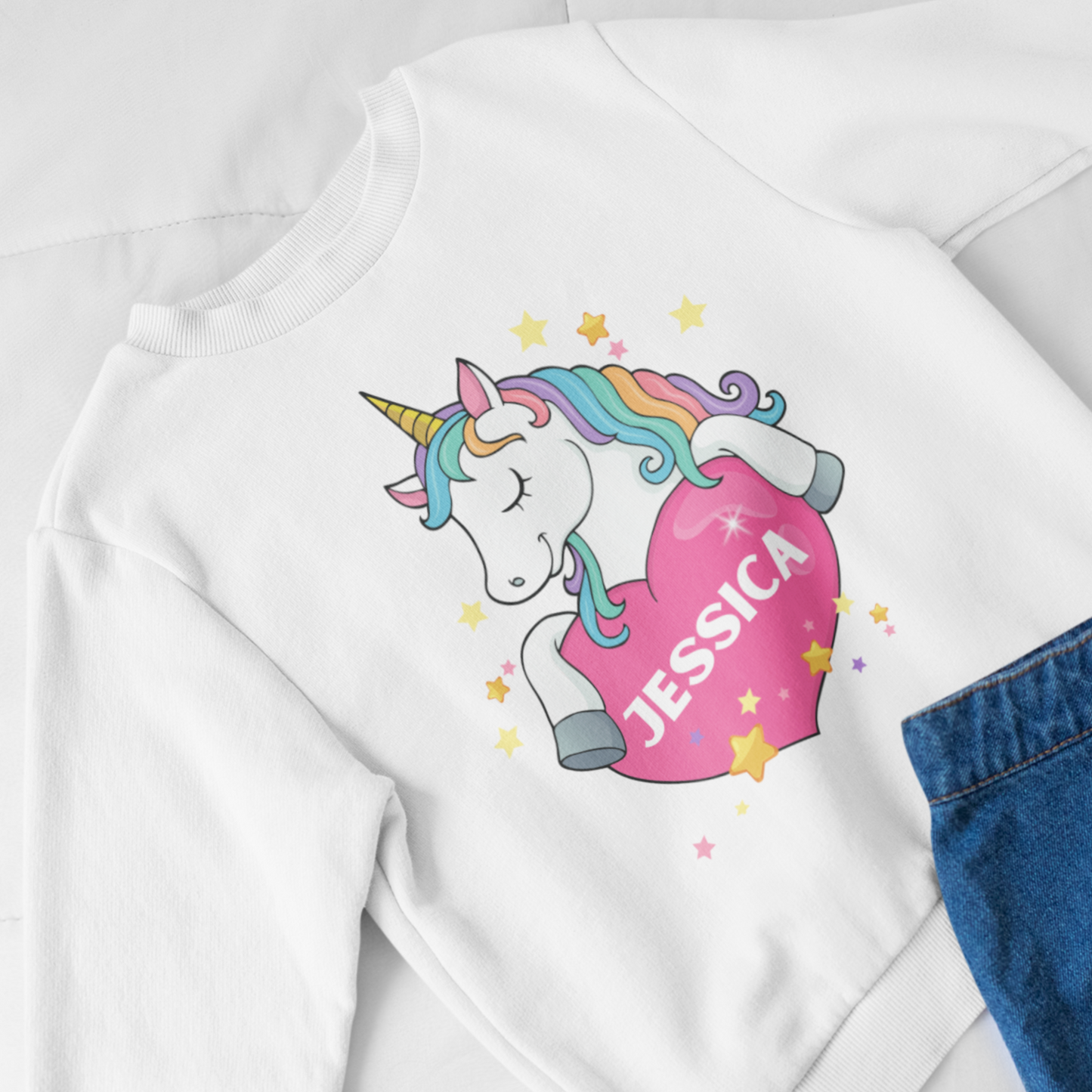 Girls Personalised Unicorn Sweatshirt Jumper | 3 - 13 yrs