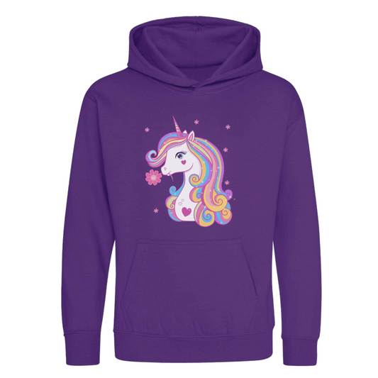 girls rainbow unicorn hoodie