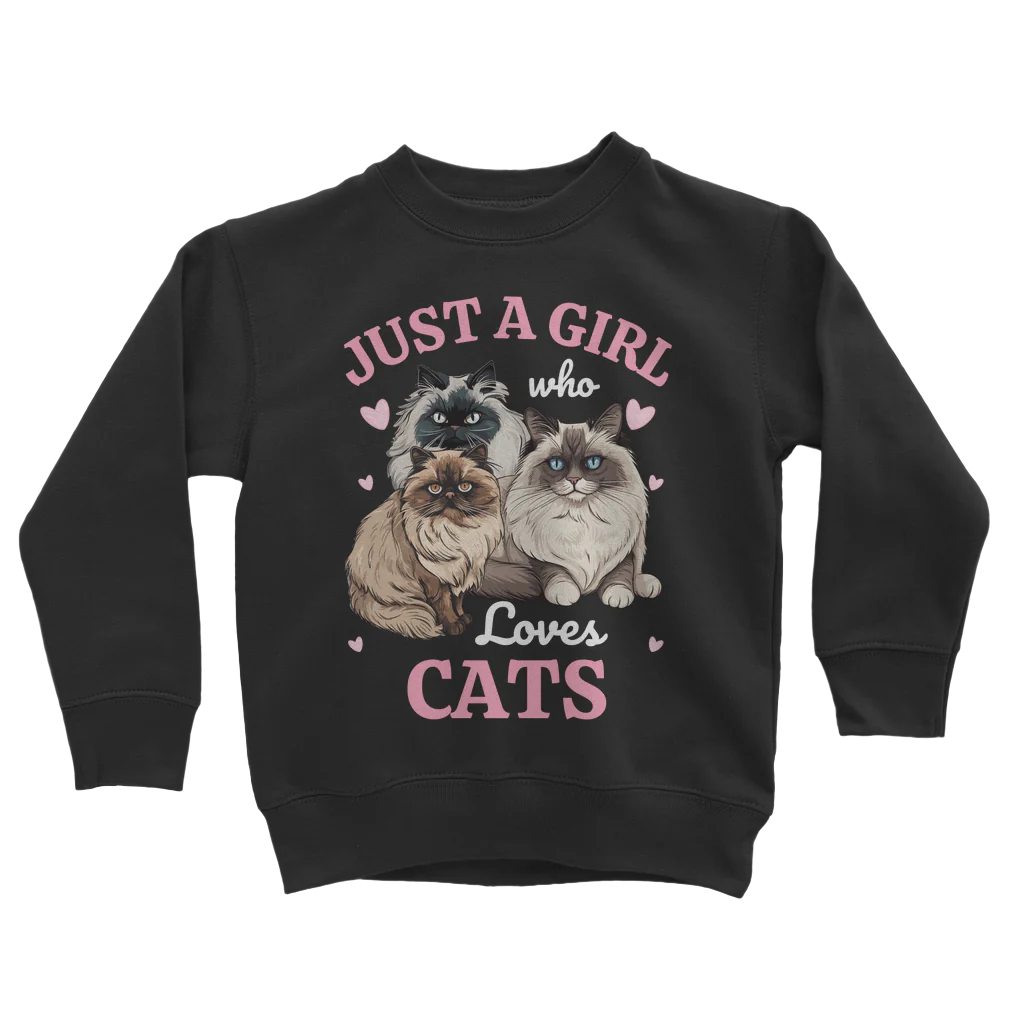 Just a Girl who Loves Cats - Girls Sweatshirt