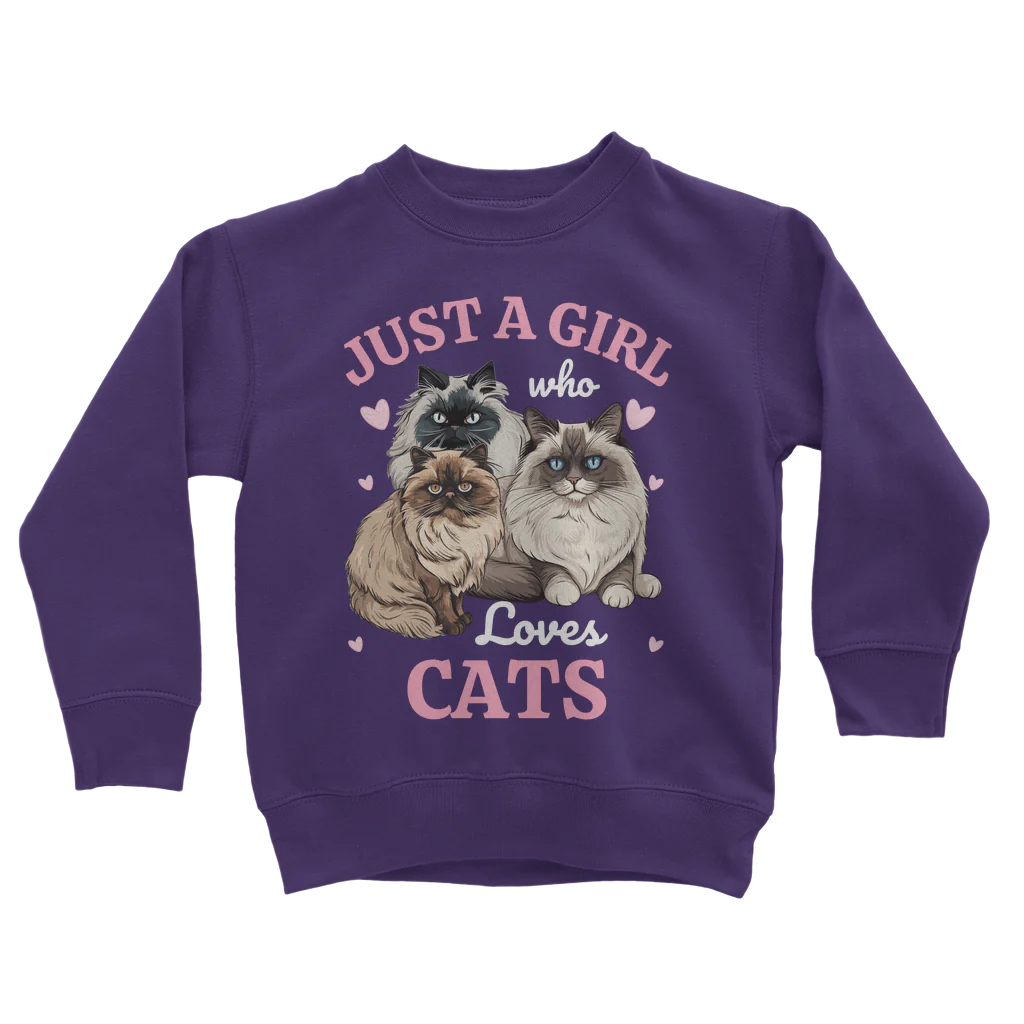 Just a Girl who Loves Cats - Girls Sweatshirt