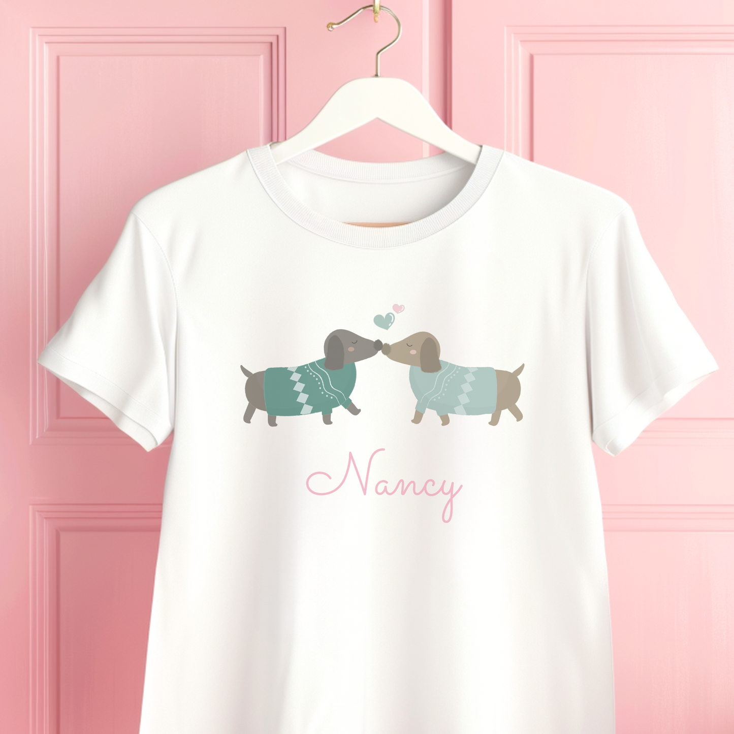 Girls Personalised Sausage Dog T-shirt | 3 - 13 years