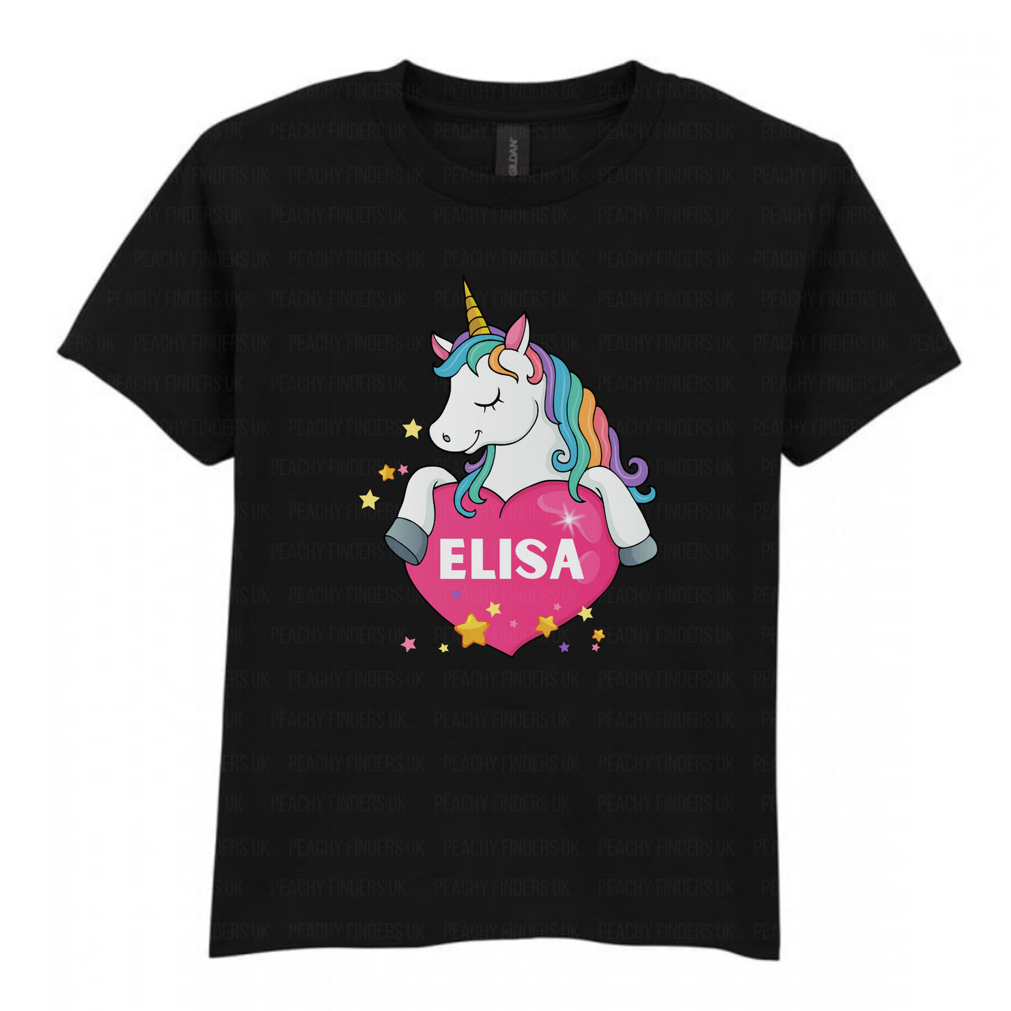 Girls Unicorn Heart Personalised T-shirt | 3 - 13 years