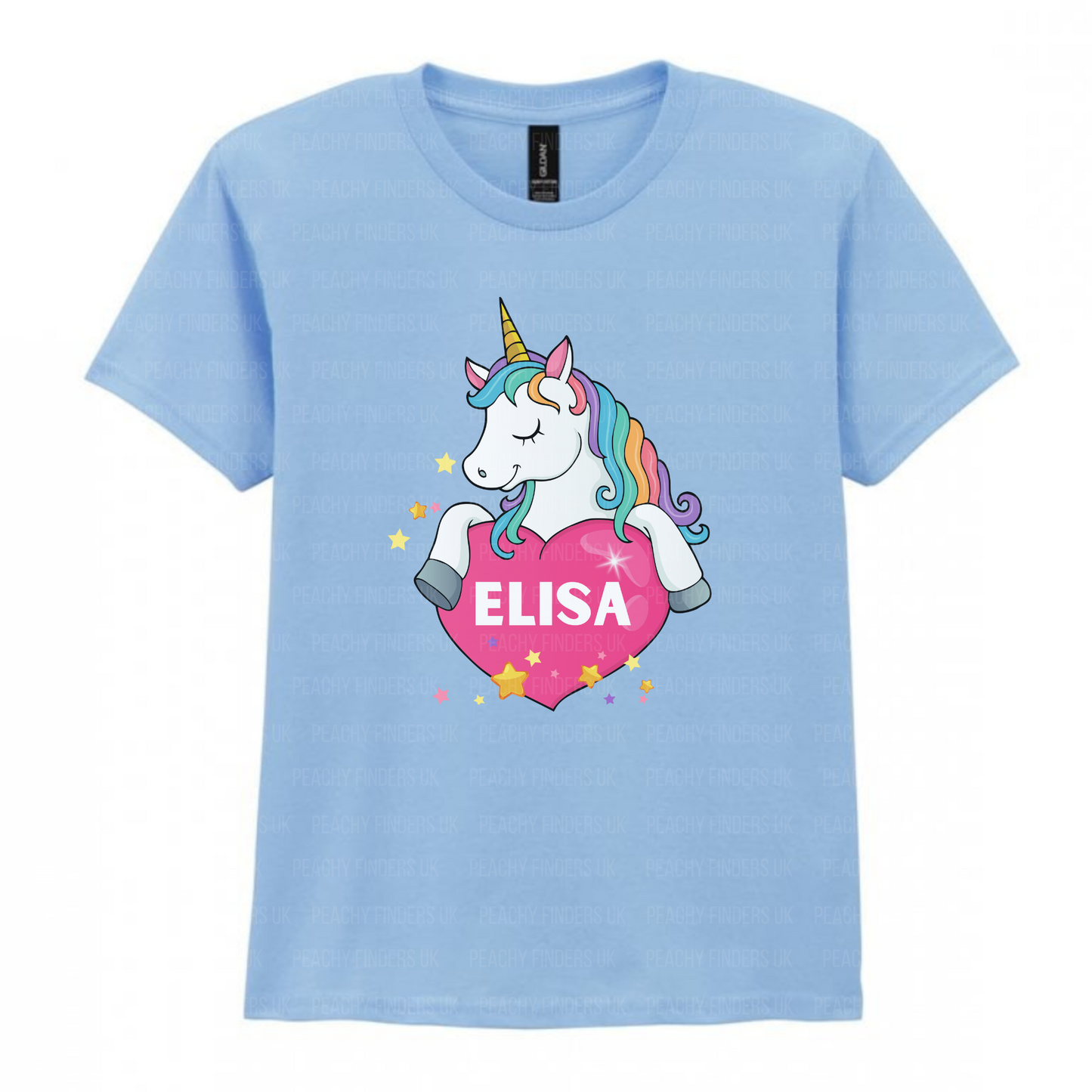 Girls Unicorn Heart Personalised T-shirt | 3 - 13 years
