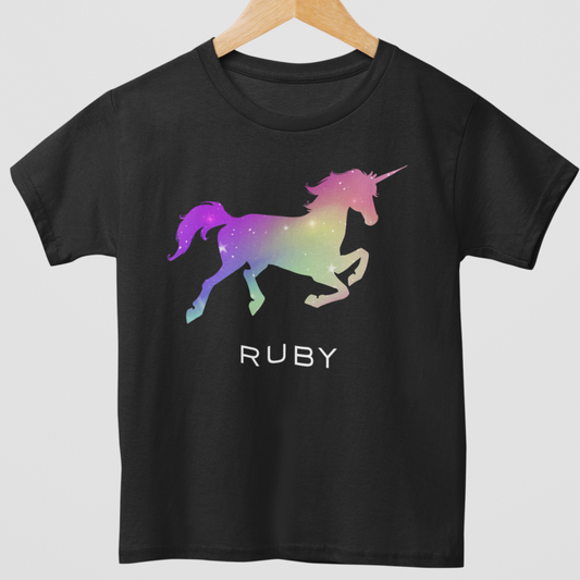 Girls Ombre Rainbow Unicorn T-shirt  | 3 - 13 years