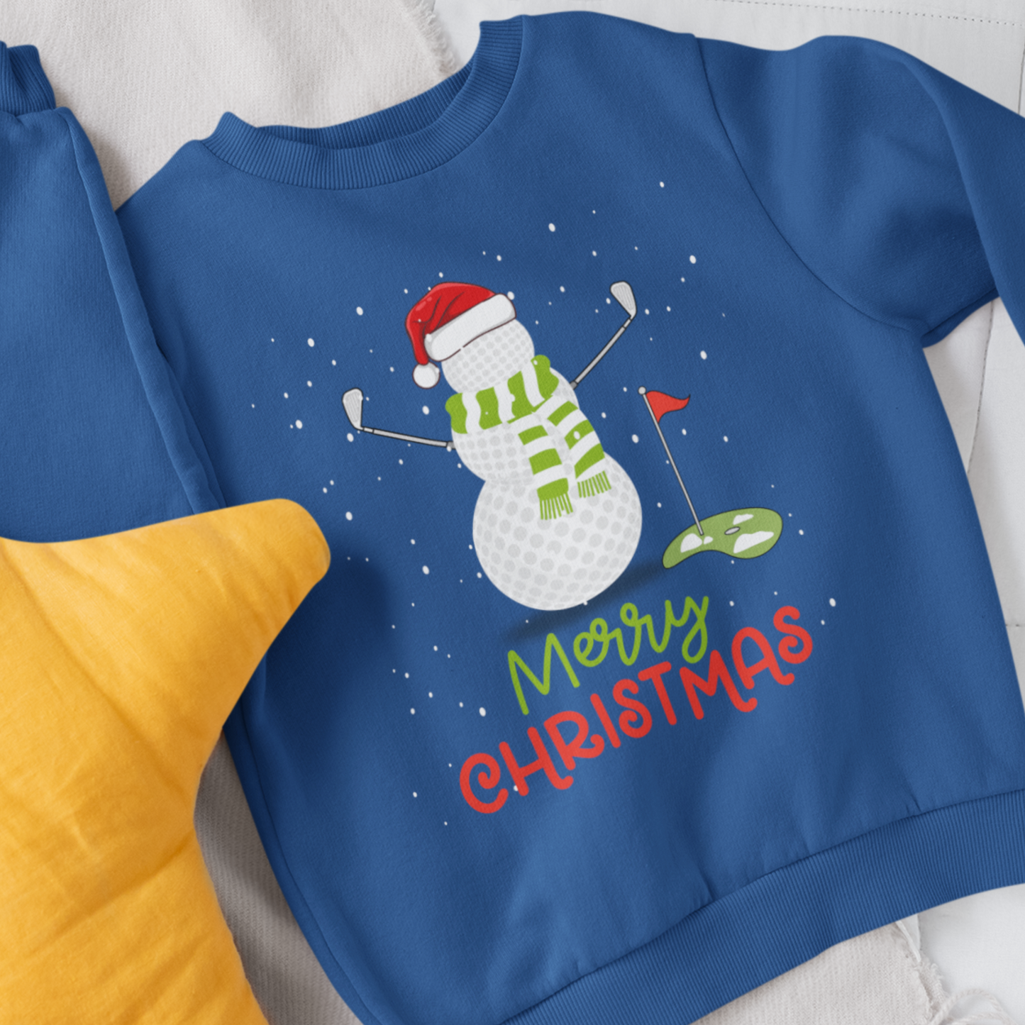 Kids "Golf Ball Snowman" Christmas Sweatshirt | 7 - 13 years