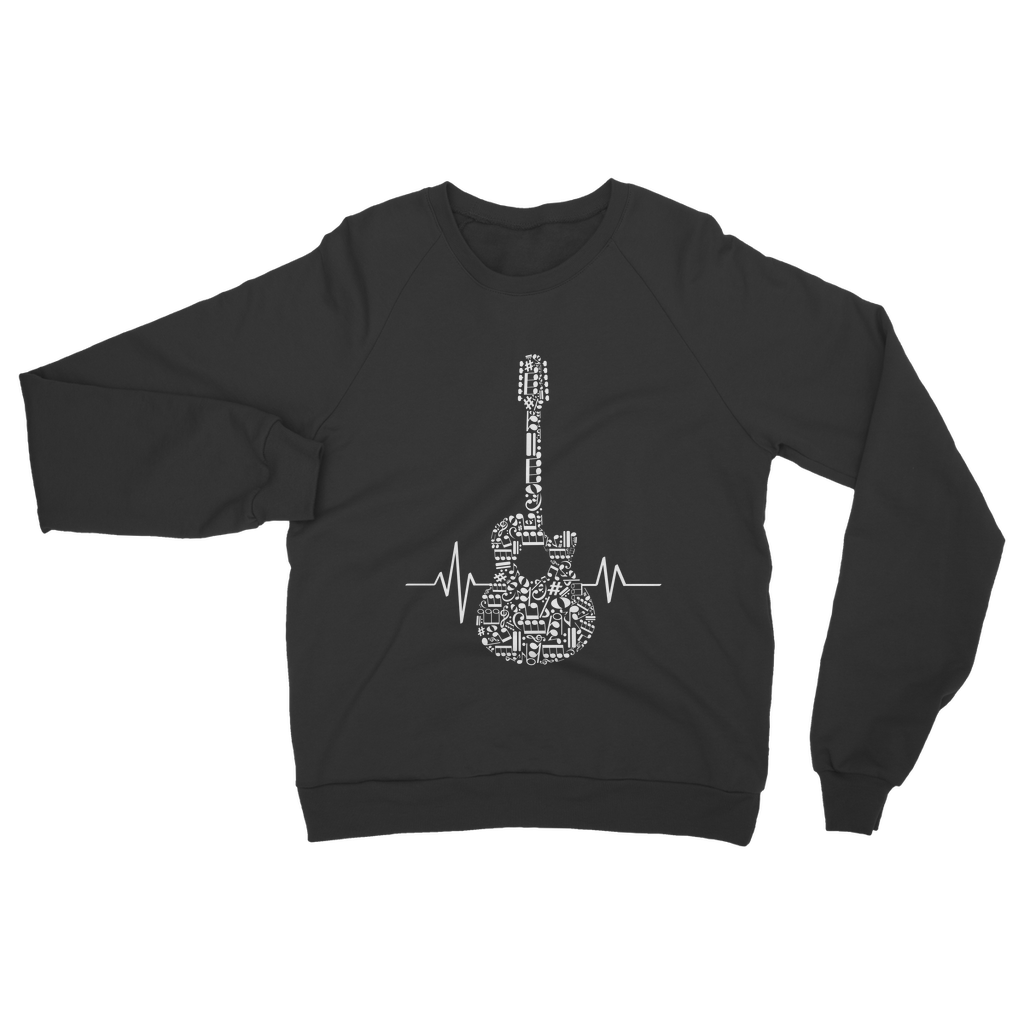 Music Notes Heartbeat Acoustic Guitar Sweatshirt