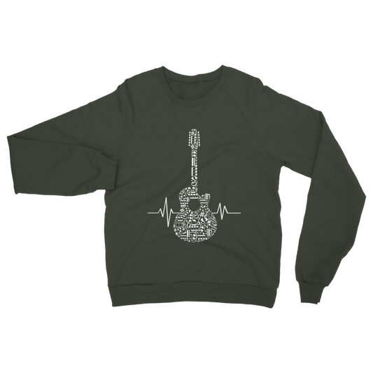 Music Notes Heartbeat Acoustic Guitar Sweatshirt