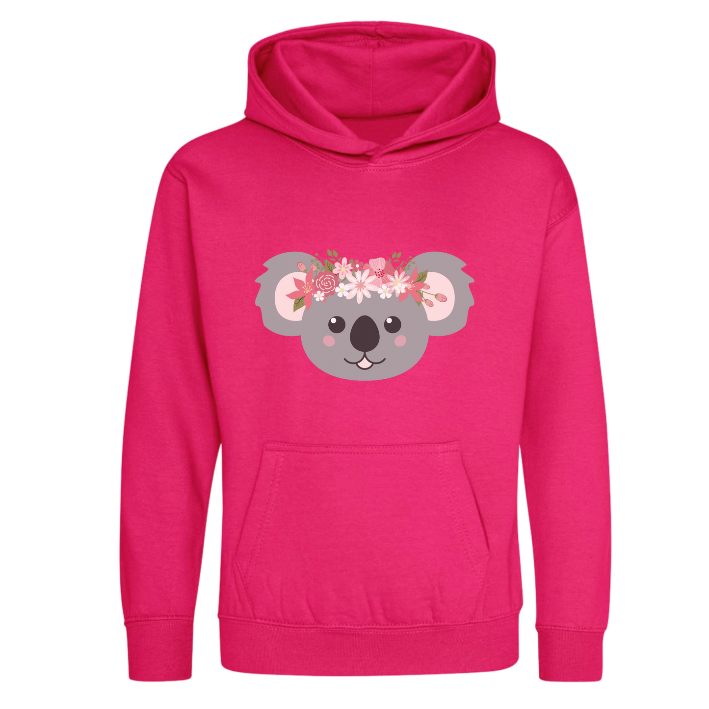 Girls Personalised Floral Koala Hoodie | 3 - 13 years