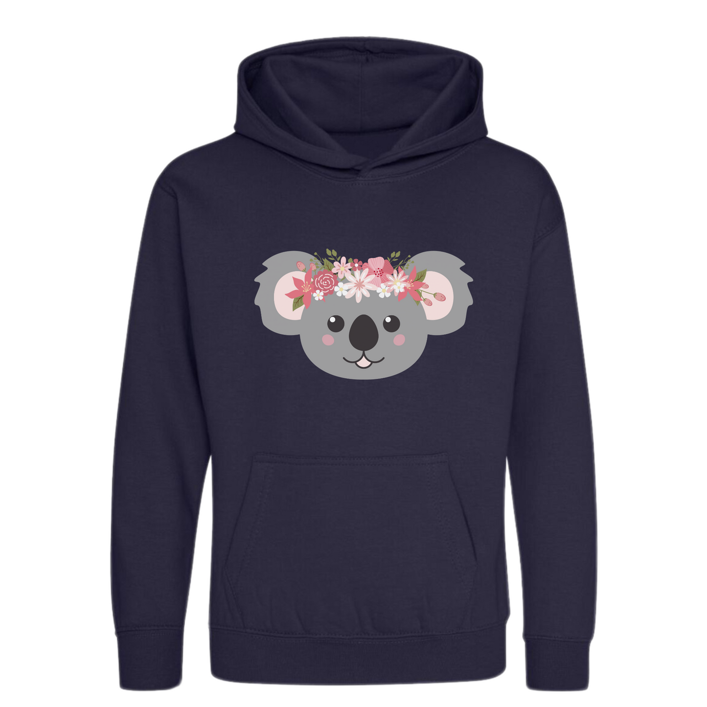 Girls Personalised Floral Koala Hoodie | 3 - 13 years