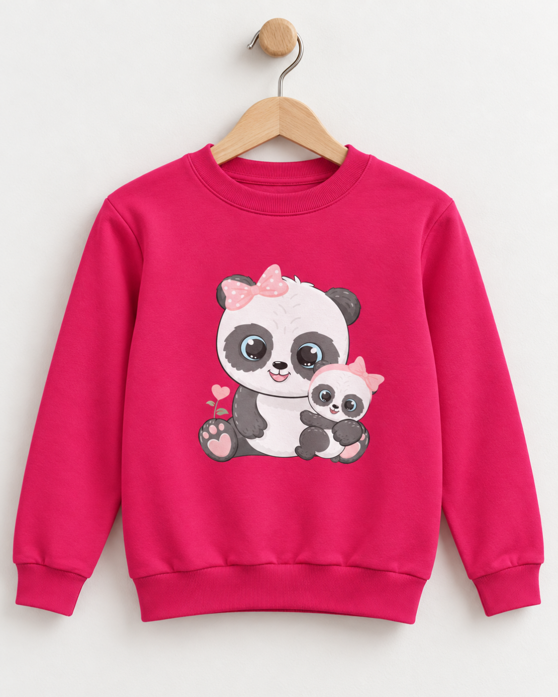 Mumma & Baby Panda - Girls Sweatshirt (3-13 yrs)