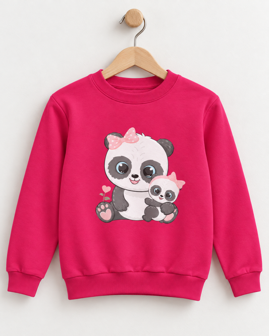 Mumma & Baby Panda - Girls Sweatshirt (3-13 yrs)