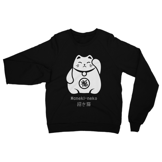 Adults Maneki-neko Japanese Lucky Cat sweatshirt.