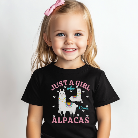 Just a Girl Who Loves Alpacas - Girls Printed T-shirt | 3 - 13 years