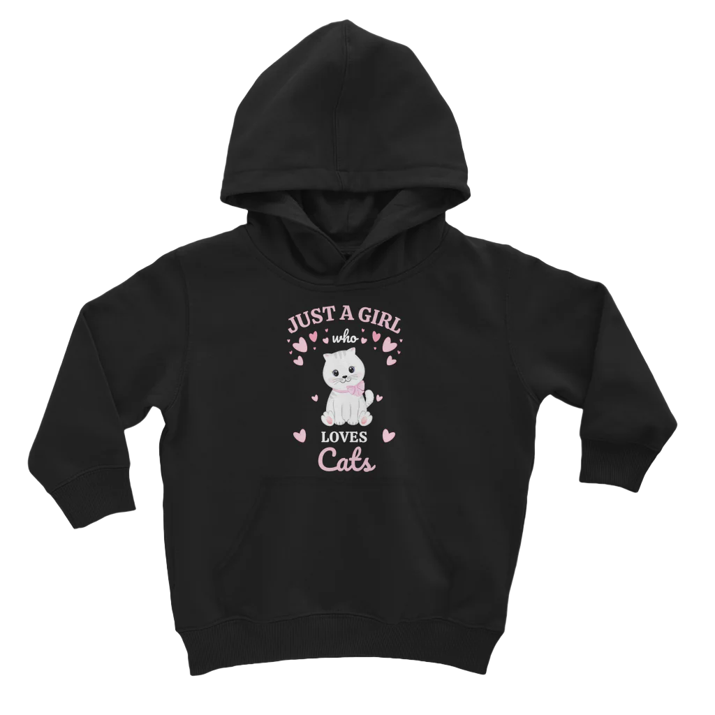 Just A Girl Who Loves Cats  - Girls Pullover Hoodie