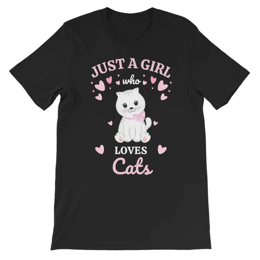 Just a Girl Who Loves Cats - Kids Printed T-shirt