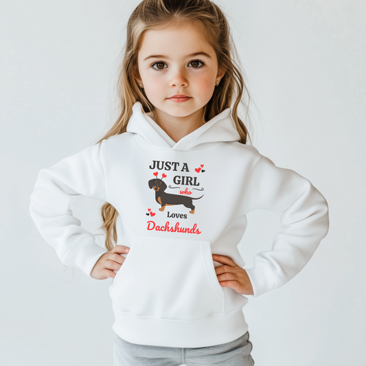 Just a Girl who loves Dachshunds - Girls Pullover Hoodie