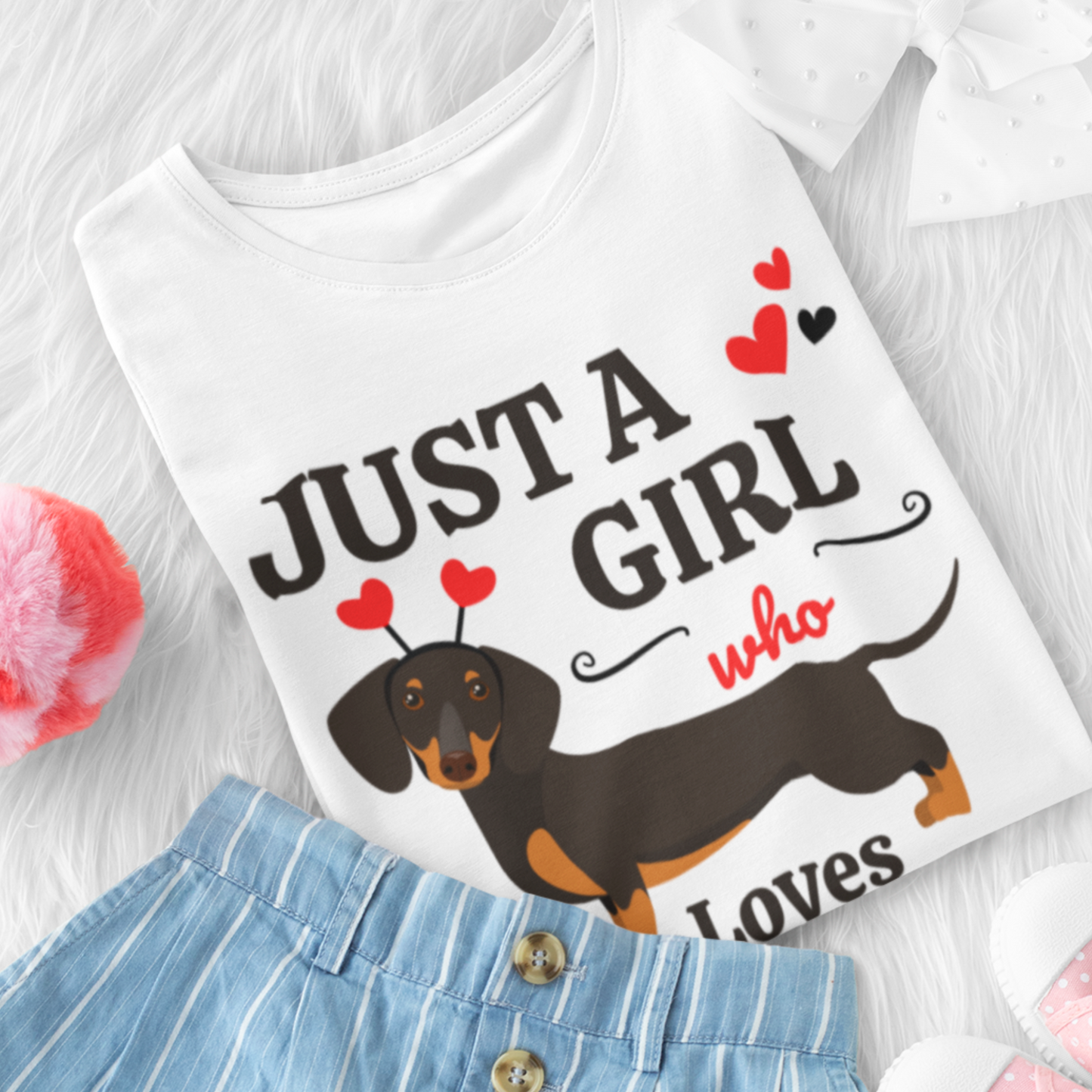 "Just A Girl Who Loves Dachshunds" Kids T-shirt | 3 - 13 years