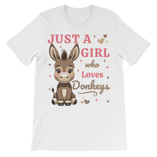 girls cute donkey graphic t-shirt