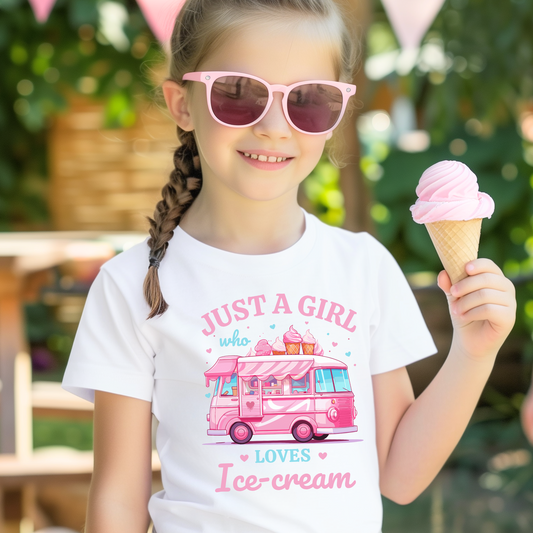 Just a Girl who Loves Ice-cream - Girls Ice-cream T-shirt