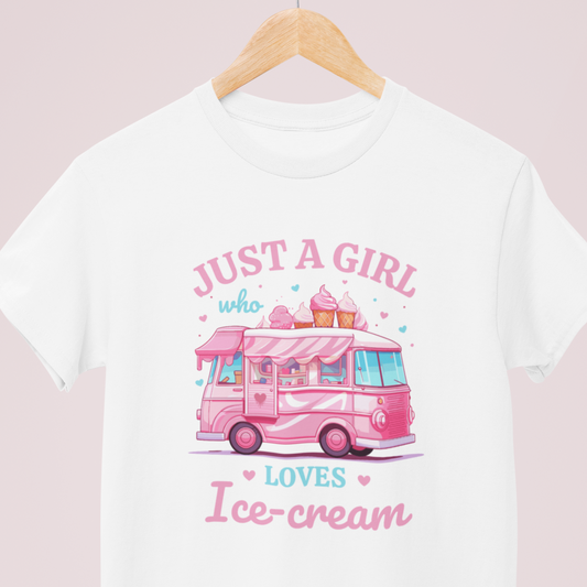 Just a Girl who Loves Ice-cream - Girls Ice-cream T-shirt