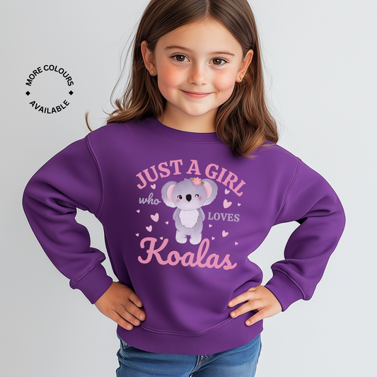 Just a Girl who Loves Koalas - Kids Sweatshirt | 3 - 13 years