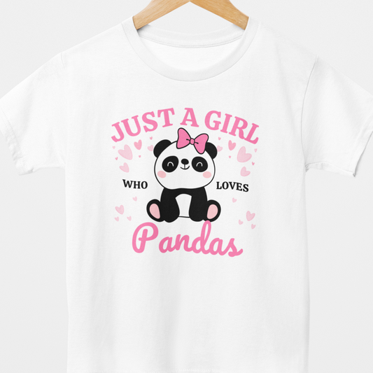 "Just a Girl Who Loves Pandas " Kids T-shirt